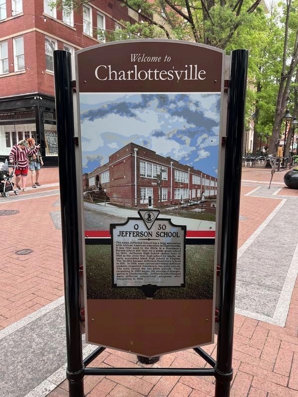 Replica of the Jefferson School Marker. Click for full size. Replica of the Jefferson School Marker image. Click for full size.