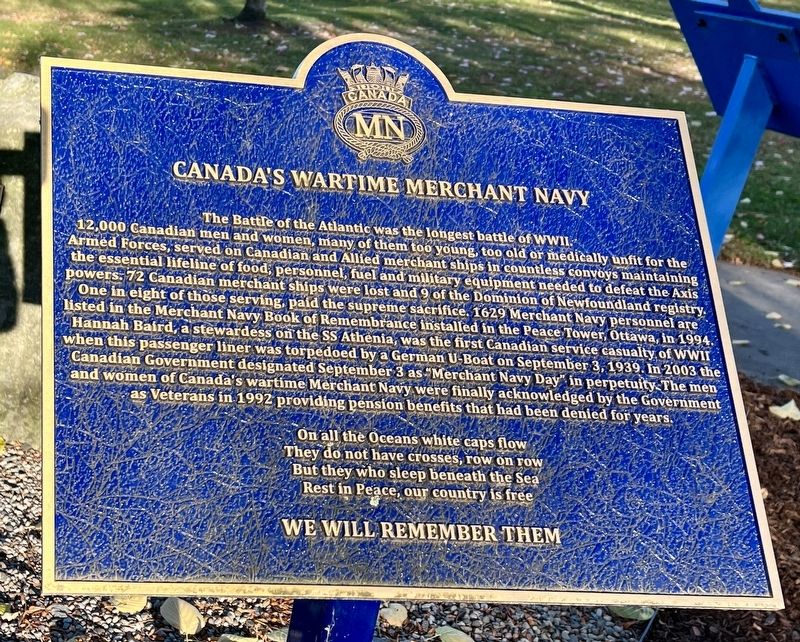 Canada�s Wartime Merchant Navy Marker image. Click for full size.