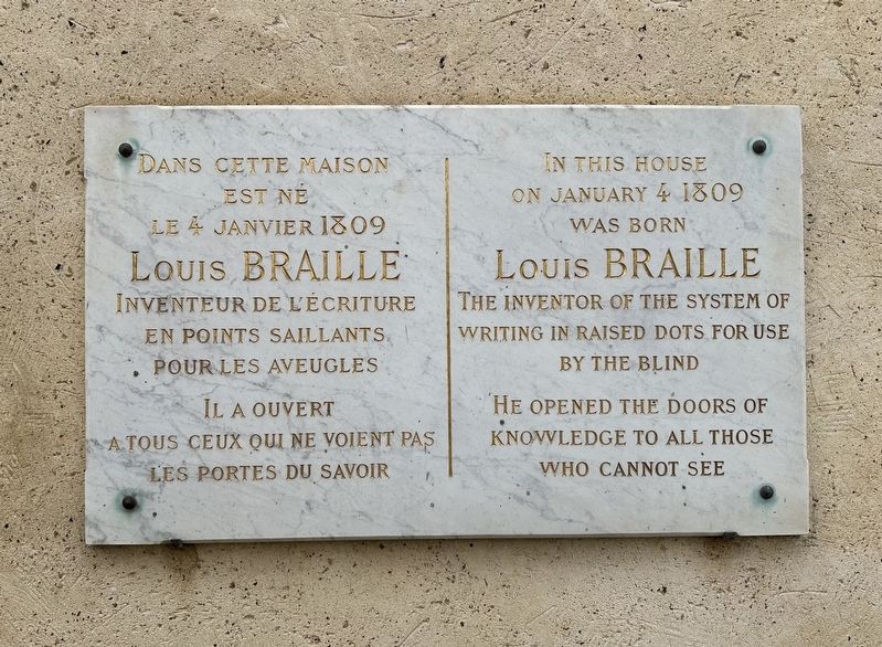Louis Braille Marker. Click for full size. Louis Braille Marker image. Click for full size.