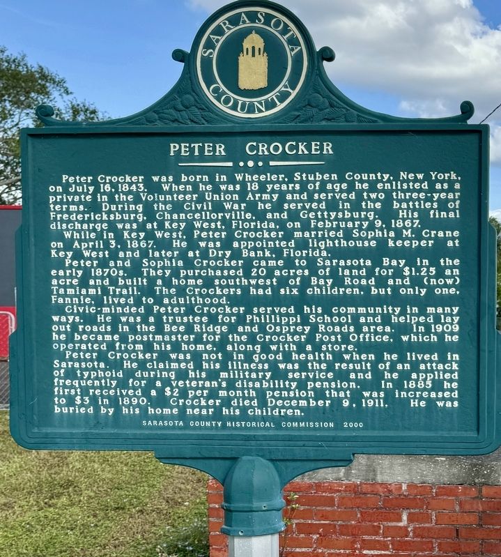 Peter Crocker Marker. Click for full size. Peter Crocker Marker image. Click for full size.