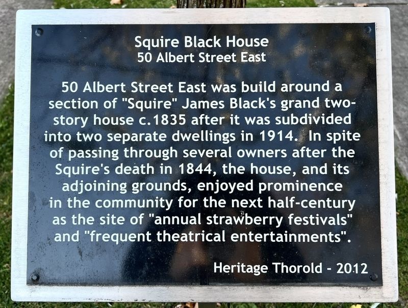 Squire Black House Marker. Click for full size. Squire Black House Marker image. Click for full size.