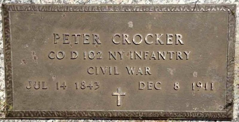 Peter Crocker Graveside Marker. Click for full size. Peter Crocker Graveside Marker image. Click for full size.