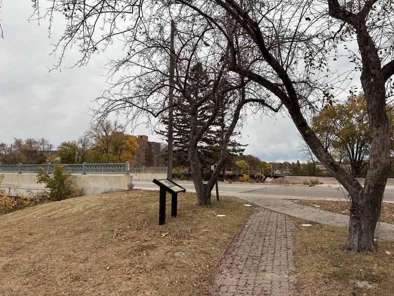 The Fergus Falls River Walk Marker, from the south image. Click for full size.
