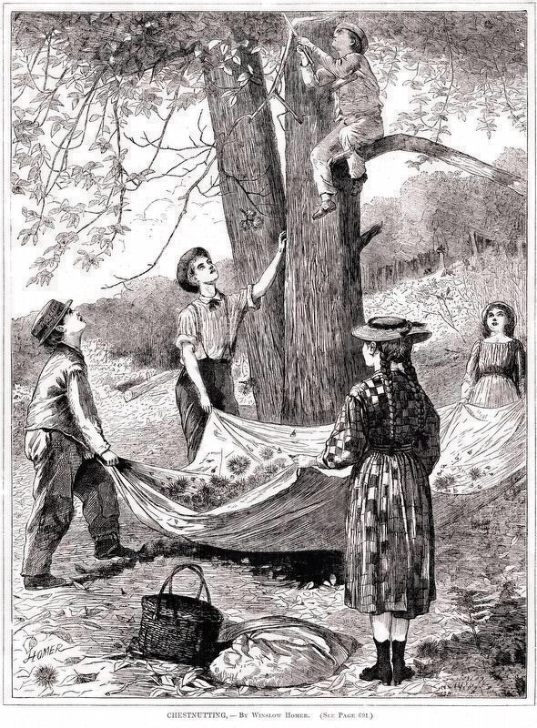 Children Collecting Chestnuts image. Click for full size.