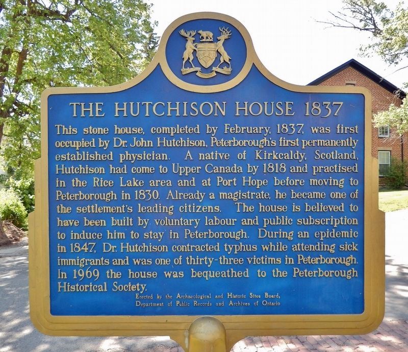 The Hutchison House 1837 Marker image. Click for full size.