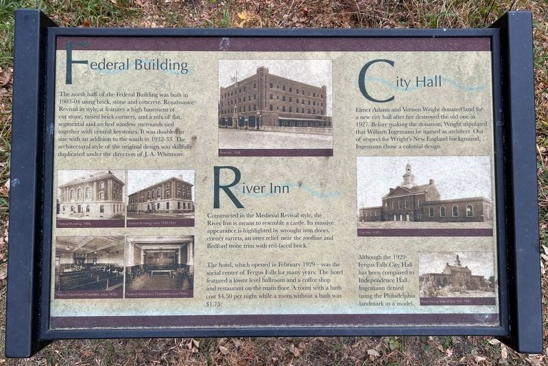 Federal Building / River Inn / City Hall Marker image. Click for full size.