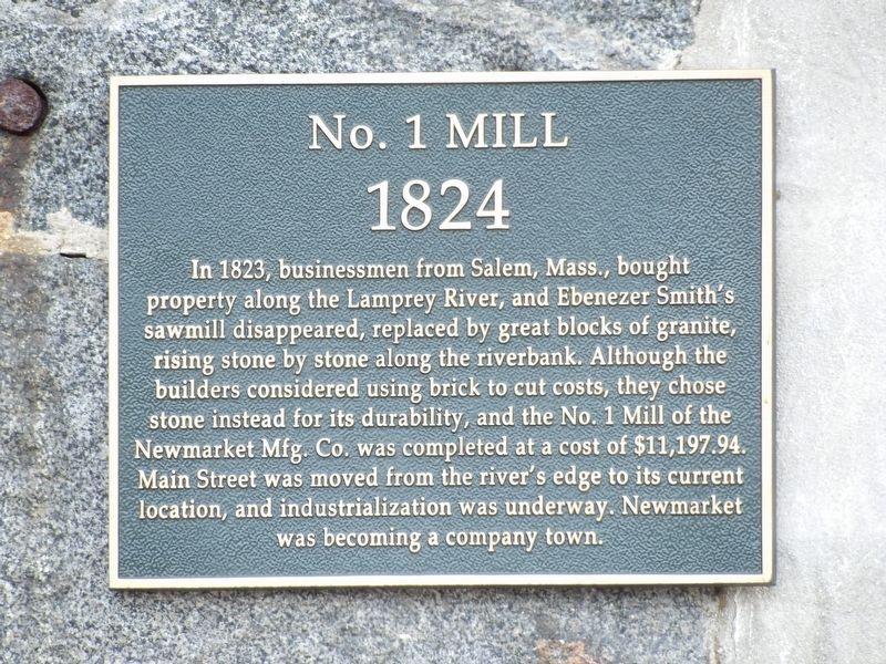 No. 1 Mill Marker. Click for full size. No. 1 Mill Marker image. Click for full size.