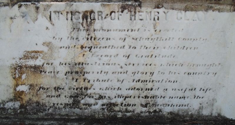 In Honor of Henry Clay Dedication Marker image. Click for full size.