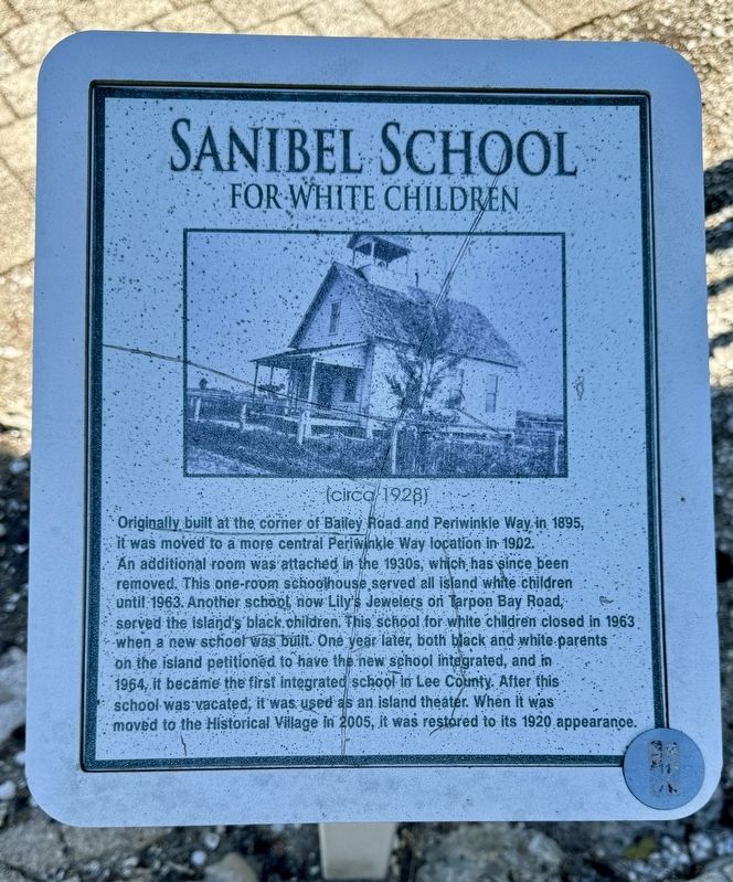 Sanibel School for White Children Marker image. Click for full size.