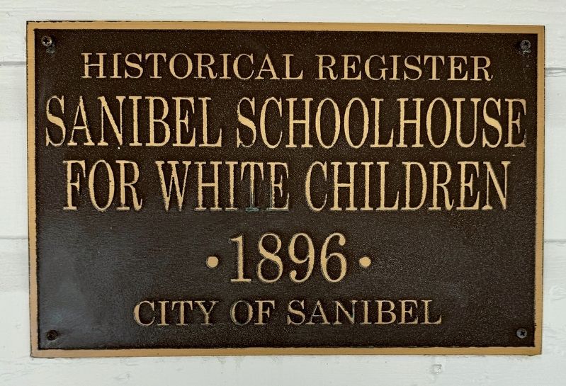 Sanibel School for White Children, Historical Register Plaque image. Click for full size.