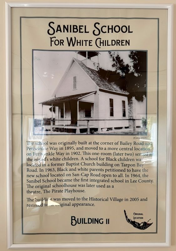Sanibel School for White Children Marker image. Click for full size.