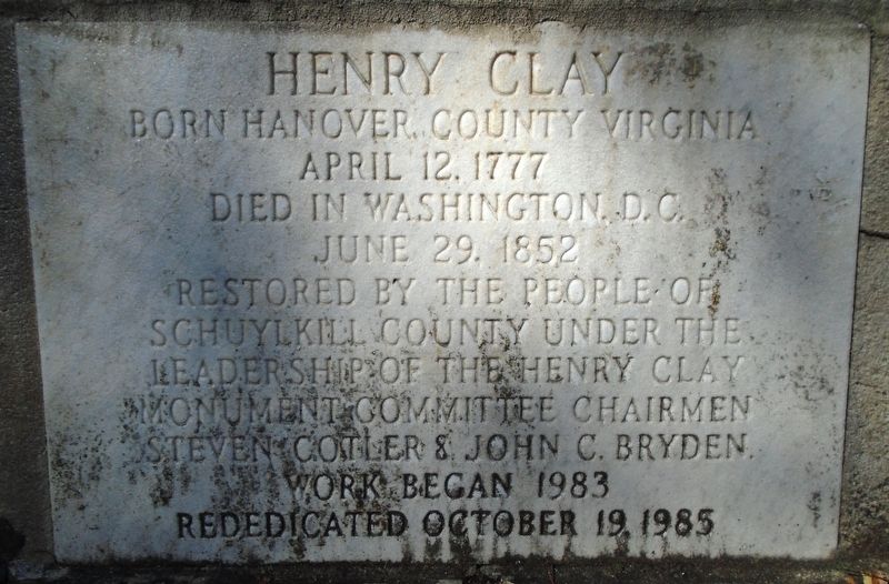 In Honor of Henry Clay Rededication Marker image. Click for full size.