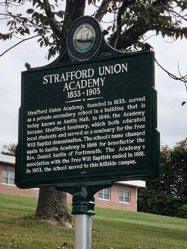 Strafford Union Academy side of marker image. Click for full size.
