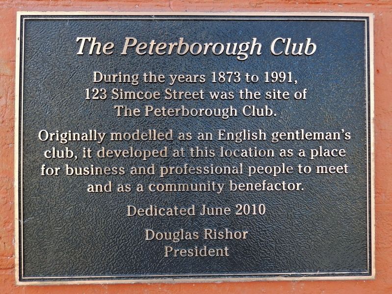 The Peterborough Club Marker. Click for full size. The Peterborough Club Marker image. Click for full size.