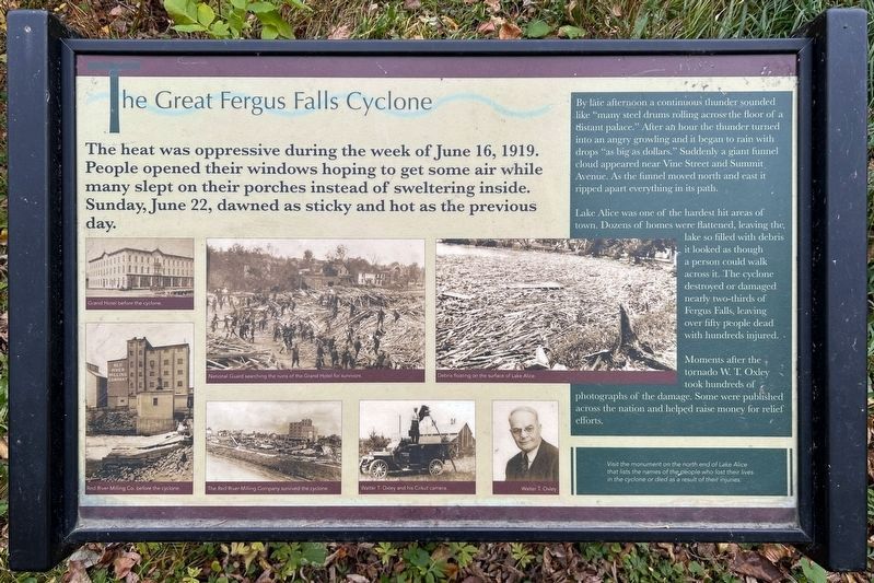 The Great Fergus Falls Cyclone Marker image. Click for full size.