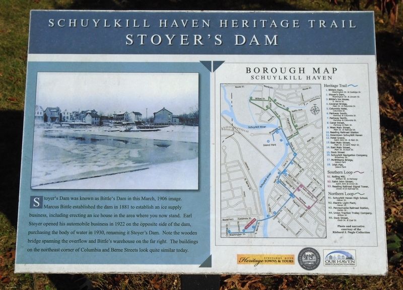 Stoyer's Dam Marker. Click for full size. Stoyer's Dam Marker image. Click for full size.