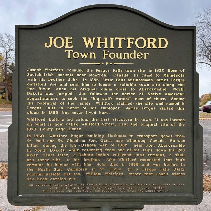 Joe Whitford Marker image. Click for full size.