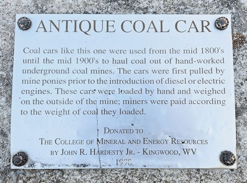 Antique Coal Car Marker. Click for full size. Antique Coal Car Marker image. Click for full size.