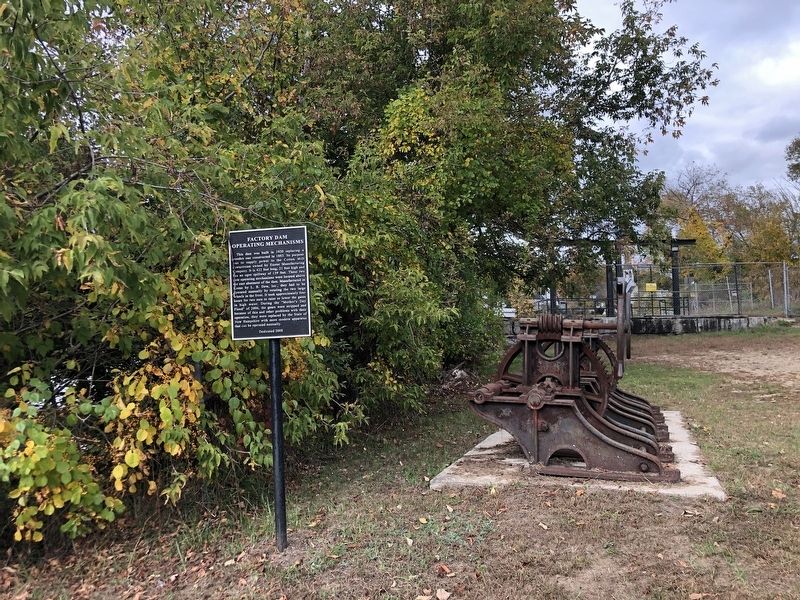 Factory Dam Operating Mechanisms Marker. Click for full size. Factory Dam Operating Mechanisms Marker image. Click for full size.