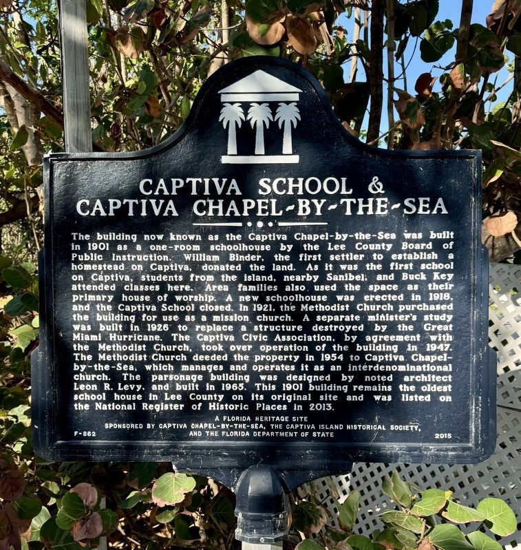 Captiva School & Captiva Chapel~By~The~Sea Marker image. Click for full size.