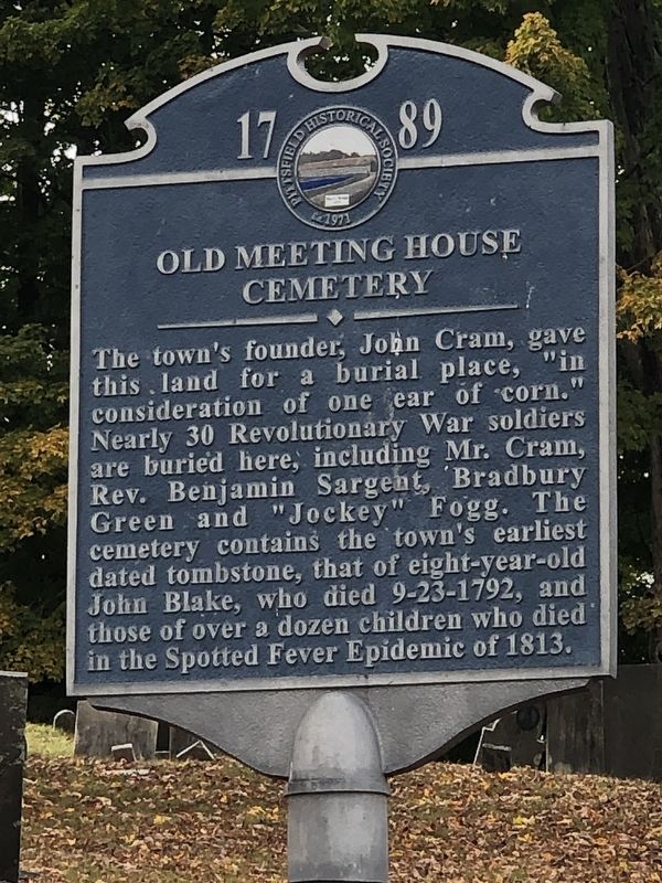 Old Meeting House Cemetery Marker image. Click for full size.
