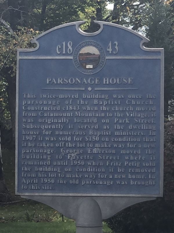 Parsonage House Marker. Click for full size. Parsonage House Marker image. Click for full size.
