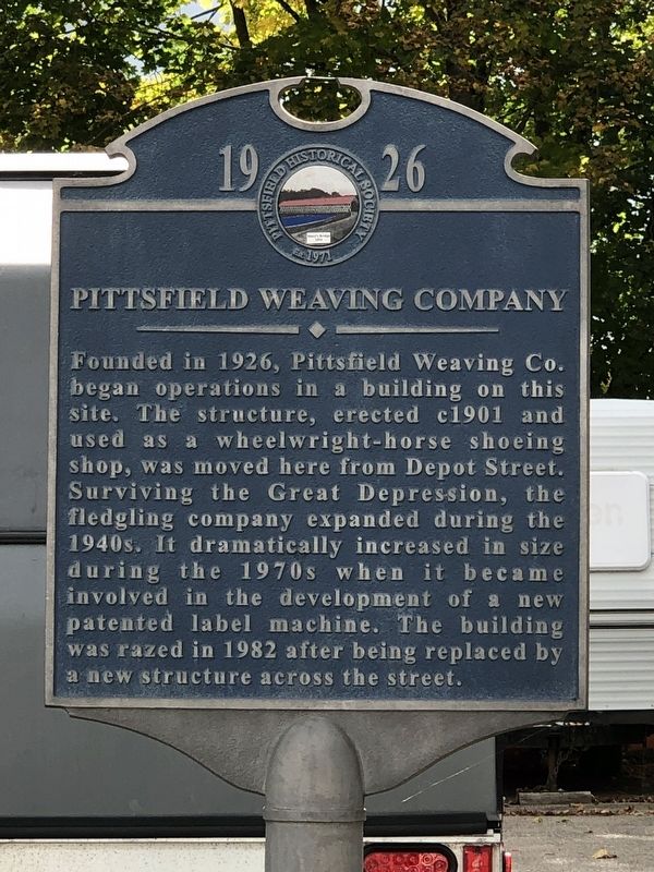 Pittsfield Weaving Company Marker. Click for full size. Pittsfield Weaving Company Marker image. Click for full size.