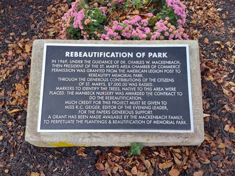 Rebeautification Of Park Marker. Click for full size. Rebeautification Of Park Marker image. Click for full size.