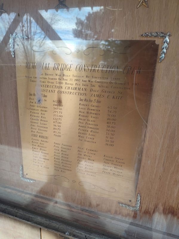 Memorial Bridge Construction Crew Marker. Click for full size. Memorial Bridge Construction Crew Marker image. Click for full size.