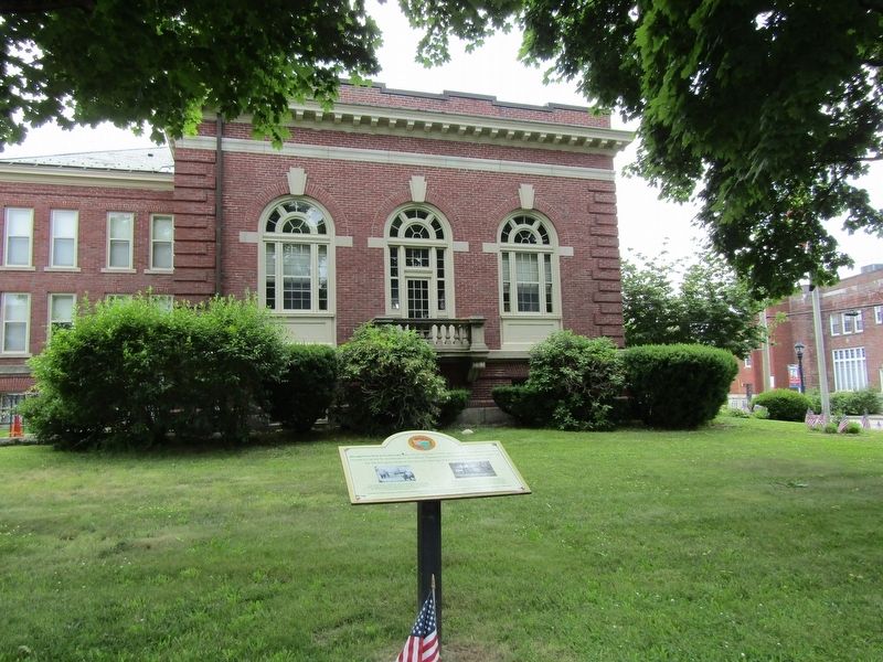 Stoughton's First Schoolhouse Marker image. Click for full size.