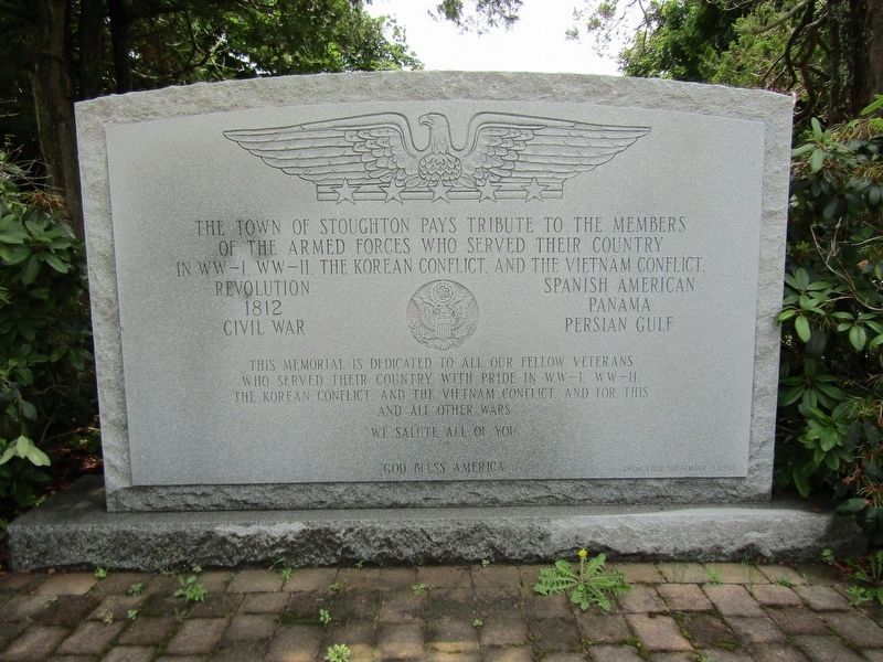 Stoughton Armed Forces Memorial Marker image. Click for full size.