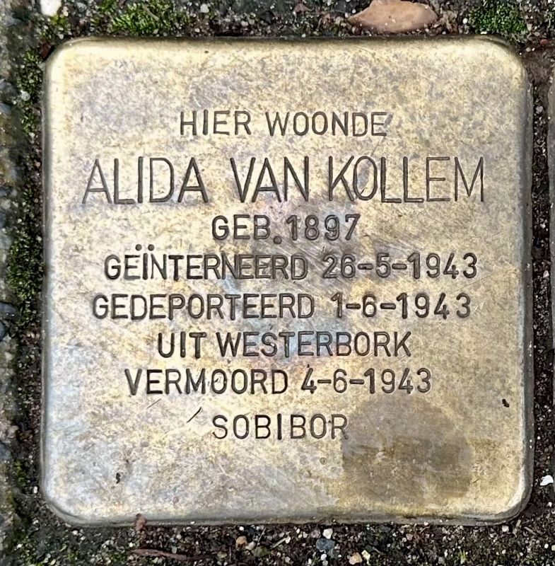 Alida van Kollem stolperstein image. Click for full size.