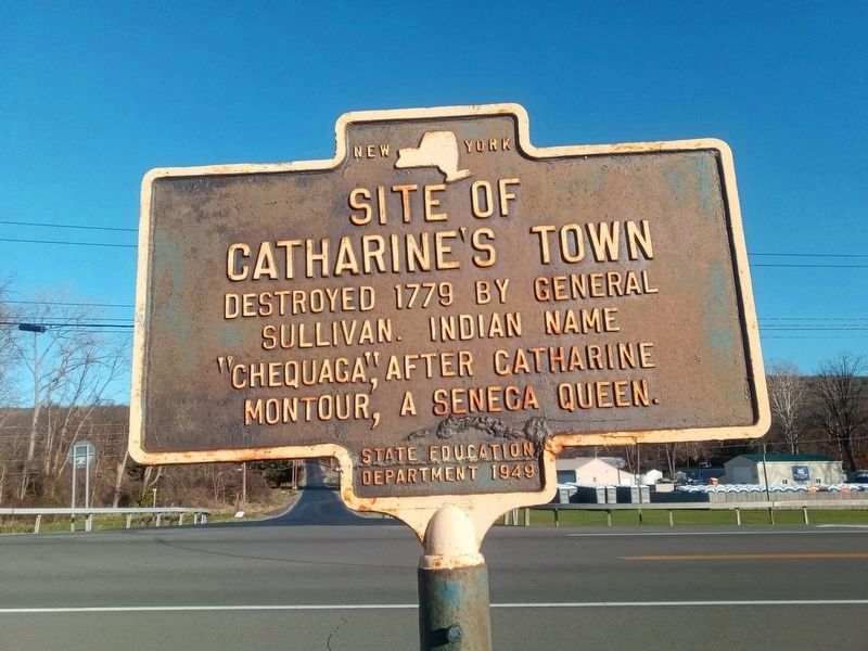 Site of Catharine's Town Marker. Click for full size. Site of Catharine's Town Marker image. Click for full size.