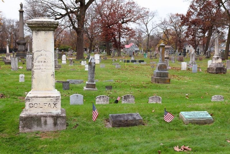 Schuyler Colfax Grave and Marker. Click for full size. Schuyler Colfax Grave and Marker image. Click for full size.