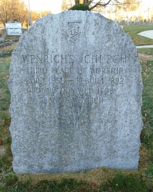 Wenrich's Church Third Location Marker. Click for full size. Wenrich's Church Third Location Marker image. Click for full size.