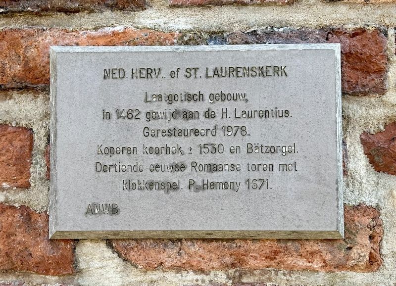 St. Laurenskerk Marker. Click for full size. St. Laurenskerk Marker image. Click for full size.
