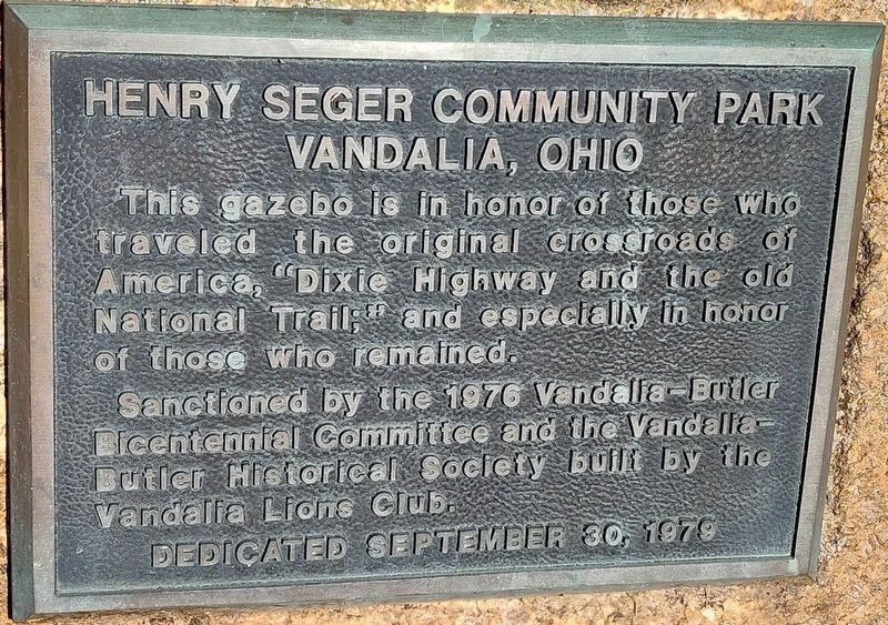 Henry Seger Community Park Marker. Click for full size. Henry Seger Community Park Marker image. Click for full size.