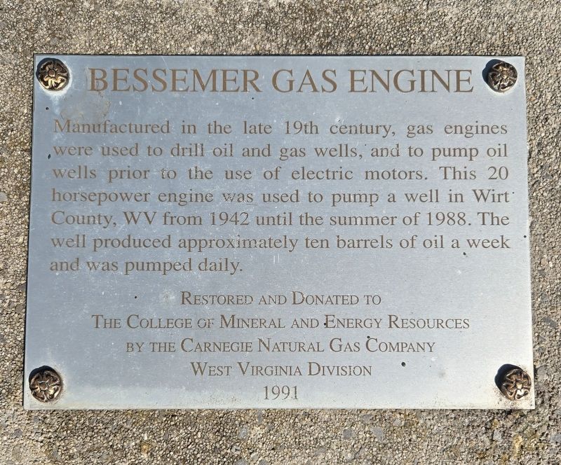 Bessemer Gas Engine Marker. Click for full size. Bessemer Gas Engine Marker image. Click for full size.
