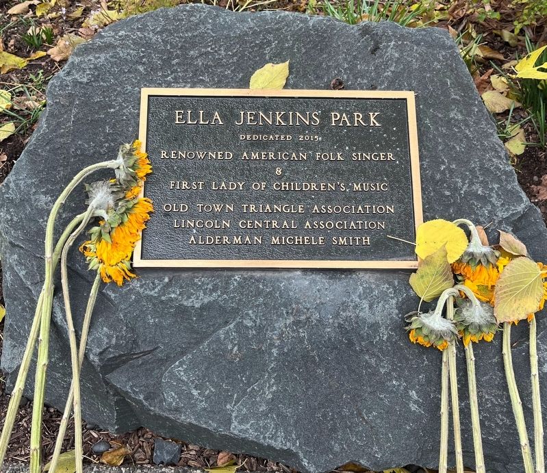 Ella Jenkins Park Marker. Click for full size. Ella Jenkins Park Marker image. Click for full size.