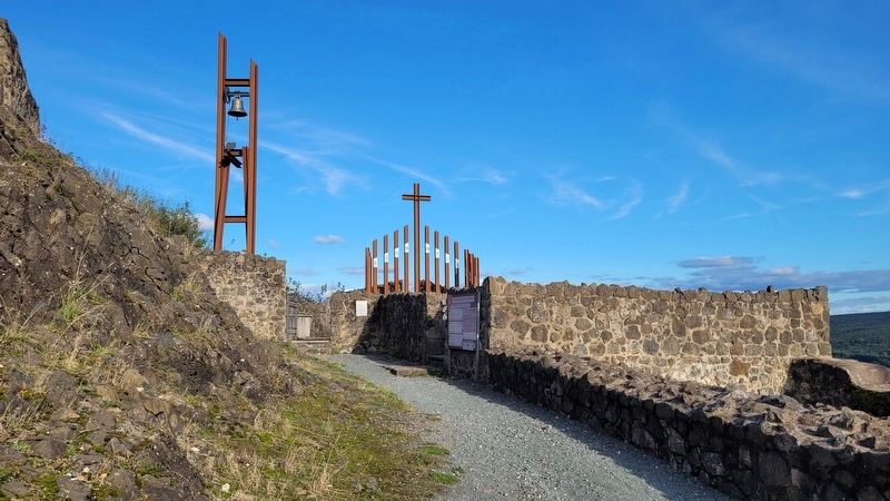 The view of the Castle chapel, parish church and Marker. Click for full size. The view of the Castle chapel, parish church and Marker image. Click for full size.