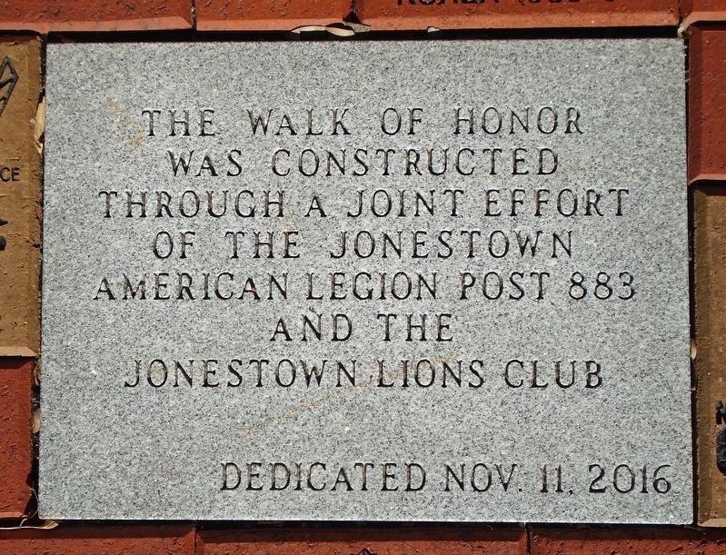 War Memorial Walk of Honor Marker. Click for full size. War Memorial Walk of Honor Marker image. Click for full size.