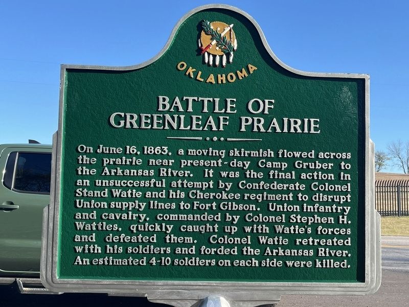 Battle of Greenleaf Prairie Marker image. Click for full size.