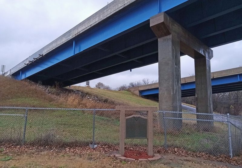 Mormon Pioneer Memorial Bridge Marker under the west abutment of the I-680 bridge. Click for full size. Mormon Pioneer Memorial Bridge Marker under the west abutment of the I-680 bridge image. Click for full size.