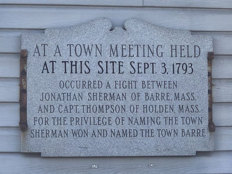 At a Town Meeting Held at This Site Sept. 3, 1793 Marker image. Click for full size.