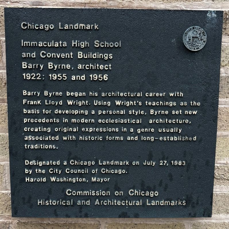 Immaculata High School Marker image. Click for full size.
