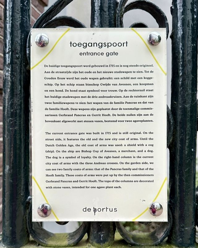 Toegangspoort / Entrance Gate Marker image. Click for full size.