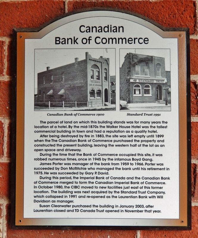 Canadian Bank of Commerce Marker. Click for full size. Canadian Bank of Commerce Marker image. Click for full size.