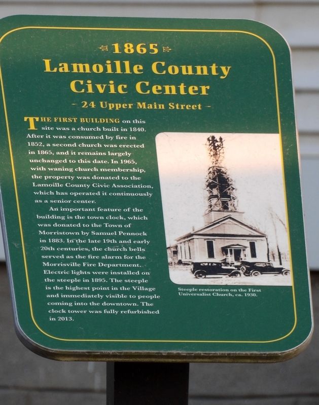 Lamoille County Civic Center Marker. Click for full size. Lamoille County Civic Center Marker image. Click for full size.