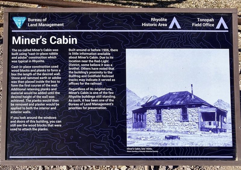 Miner's Cabin Marker. Click for full size. Miner's Cabin Marker image. Click for full size.