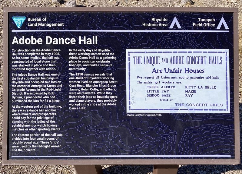 Adobe Dance Hall Marker. Click for full size. Adobe Dance Hall Marker image. Click for full size.